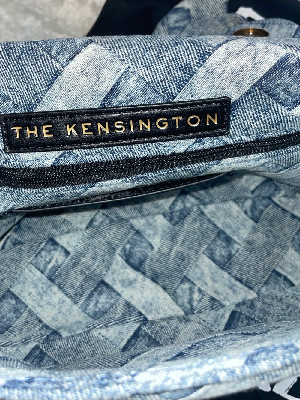 NWT Kurt Geiger ‘The Kensington’ Denim Knot Shoulder Bag - Picture 12 of 15